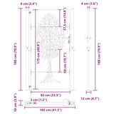 Garden Gate with Lock Black 110 x 180 cm Powder-coated steel 42015887