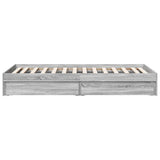 Bed Frame with Drawers without Mattress Grey Sonoma 90x190 cm Single 3280711