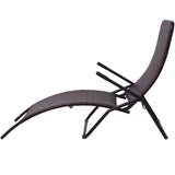 42945 Folding Sun Lounger Poly Rattan Brown