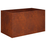 Garden Planter Rusty 100 x 50 x 50 cm Weathering Steel 8005286