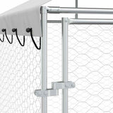 Outdoor Dog Kennel with Roof Silver 14x2x2.5 m Galvanised Steel 3190469