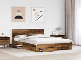 Bed Frame with Headboard Old Wood 140 x 190 cm Engineered Wood 3410902
