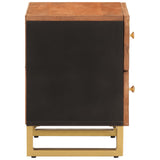 Bedside Cabinet Brown and Black Solid Wood Mango 356781