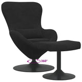 Egg Chair with Footstool Black 63 x 73 x 90 cm Velvet 42002750