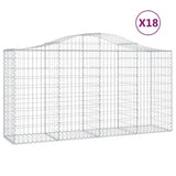 Arched Gabion Baskets 18 pcs 200x50x100/120 cm Galvanised Iron 3145654