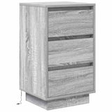 Bedside Cabinet with LED Lights Grey Sonoma 38x34x65 cm 861306