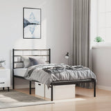 Metal Bed Frame without Mattress with Headboard Black 100x200cm 355654