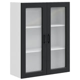 Wall Glass Cabinet PORTO Black 80 x 31 x 100 cm Engineered Wood 885506