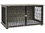 Dog Crate Furniture End Table w/ Plush Washable Cushion, Lockable Door, for Large Dogs T3398P376379
