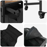 Laundry Basket 3 Compartments with Wheels Smoked Oak 859092
