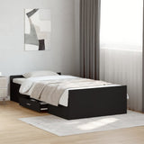 Bed Frame with Drawers without Mattress Black 100x200 cm 3280329