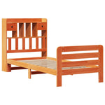 ZNTS Bookcase Bed without Mattress Wax Brown 90x200 cm Solid Wood Pine 3309955