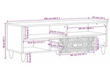 TV Cabinet with Shelf White 100 x 33.5 x 46 cm Solid Mango Wood 4018384