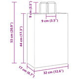 Paper Bags 250 pcs with Handles Black 32x17x44 cm 4101874