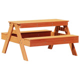 Picnic Table for Kids Wax Brown 88x97x52 cm Solid Wood Pine 844656