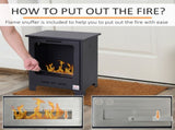 Freestanding Ethanol Fireplace, Bioethanol Fire with 0.9L Tank, 3 Hours Burning Time for Indoor, T3398P378817