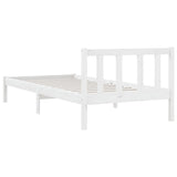 810068 Bed Frame without Mattress White Solid Wood 90x200 cm