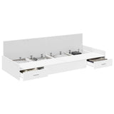 Bed Frame with Headboard White 75 x 190 cm Engineered Wood 3335253