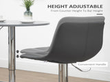 Adjustable Bar Stools Set of 2, Swivel PU Leather Upholstered Barstools with Tufted Seat and Back, T3398P341390