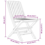 Folding Garden Chair Set of 4 Natural Wood Solid teak wood Medium 3155052