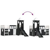 Bunk Bed without Mattress with Slide White and Black 80x200 cm 3284200