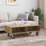 Side Table with Wheels Artisan Oak 90 x 50 x 30 cm 891023