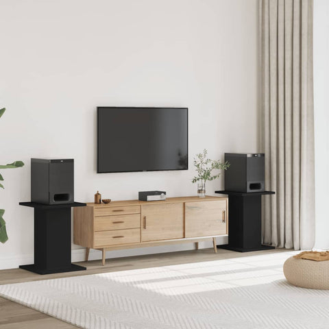 ZNTS Speaker Stands 2 pcs Black 30x30x60 cm Engineered Wood 852655