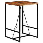 Bar Set 3 Pieces Solid Reclaimed Wood and Genuine Goat Leather 246286