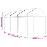 Gazebo with Roof White 6.69x2.28x2.69 m Polyethylene 3155503