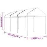 Gazebo with Roof White 6.69x2.28x2.69 m Polyethylene 3155503