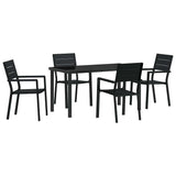 Garden Dining Set 5 pcs Black Powder-Coated Steel 3379144