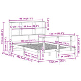 Bookcase Bed without Mattress 140x200 cm Solid Wood Pine 3321808