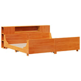 Bed Frame without Mattress Wax Brown 200x200 cm Solid Wood Pine 3323757