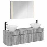 Bathroom Cabinet Set 4 pcs Grey Sonoma 103.5 x 15.5 x 70 cm 3406628