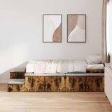 Storage Bed Frame with Drawer Smoked Oak 234 x 118 x 53.5 cm 3335585