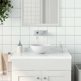146976 Bathroom Sink Ceramic Matt White Round