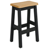 High Bar Stool EKAI 2 pcs Black 40 x 29 x 63 cm Solid Pine Wood 42037015