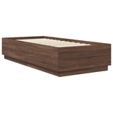 Bed Frame with Headboard Brown Oak 100 x 200 cm Engineered Wood 3408109