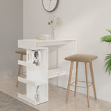 ZNTS Bar Table with Storage Rack High Gloss White 100x50x101.5 cm 809455