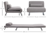Adjustable Back Futon Sofa Chair - Grey T3398P344804