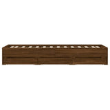 Bed Frame with Drawers without Mattress Brown Oak 100x200 cm 3207293