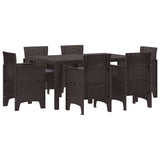 Garden Dining Set 7 pcs Brown Polt rattan 3378560