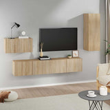 4 Piece TV Cabinet Set Sonoma Oak Engineered Wood 3114336