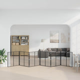 Dog Gate 6 pcs Black 100 x 100 cm Galvanised Steel 891991