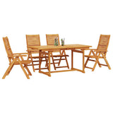 Garden Dining Set Folding 5 pcs Brown Solid Acacia Wood 3375720