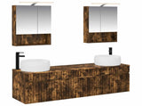 Bathroom Cabinet Set 5 pcs Smoked Oak 50 x 14.5 x 70 cm 3406643