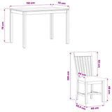 Dining Set 5 pcs Beige Solid Oak Wood 3430245