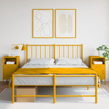 ZNTS Bedside Cabinets 2 pcs Mustard Yellow 36x39x68 cm Steel 843073