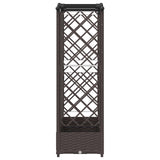 Raised Bed with Trellis and Roof Brown 203.5 x 40 x 125 cm PP 42032511
