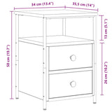 Bedside Cabinets 2 pcs Artisan Oak 34x35.5x50 cm Engineered Wood 857261